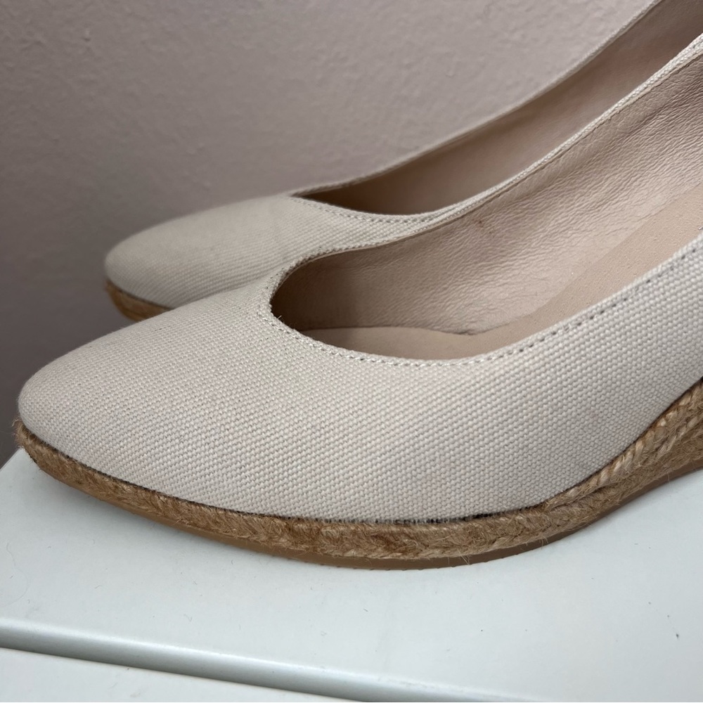 Roses Canvas V Cut Espadrille Wedges - Picture 11 of 16